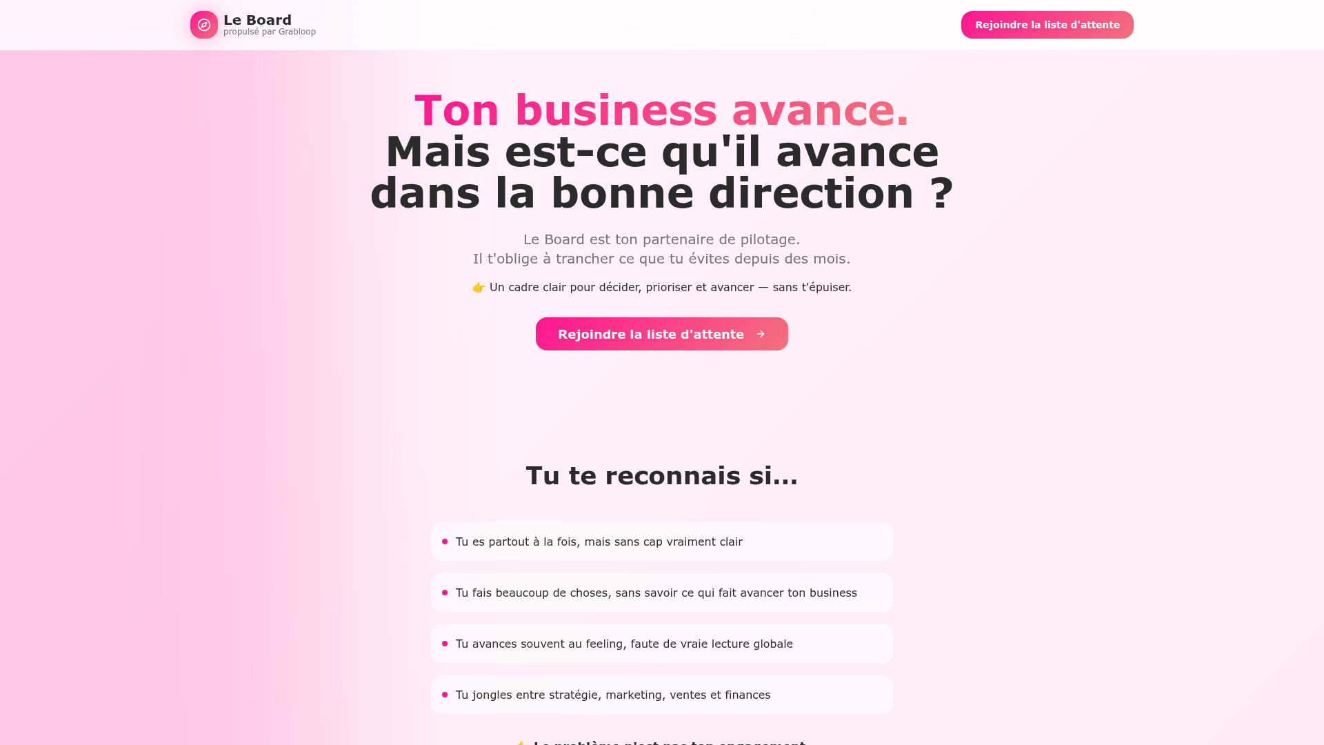 Aperçu du projet Le Board